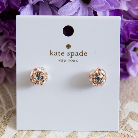 kate spade Jewelry - Kate Spade Earrings, 12k Gold-Plated Crystal Stud